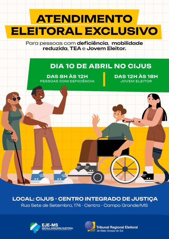 Atendimento Exclusivo TRE MS para PcD, TEA e jovem eleitor